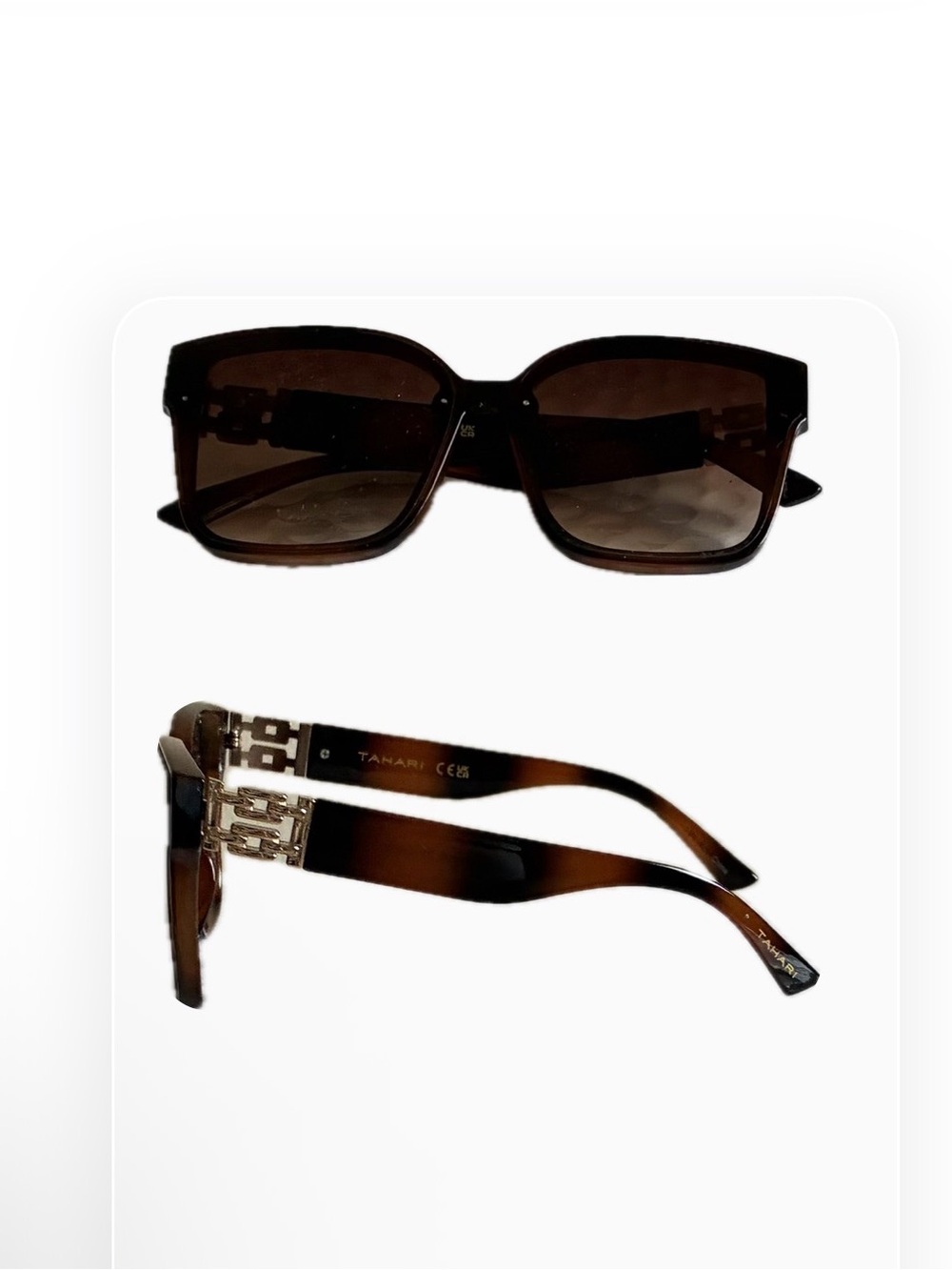 Tahari Brown Square Sunglasses